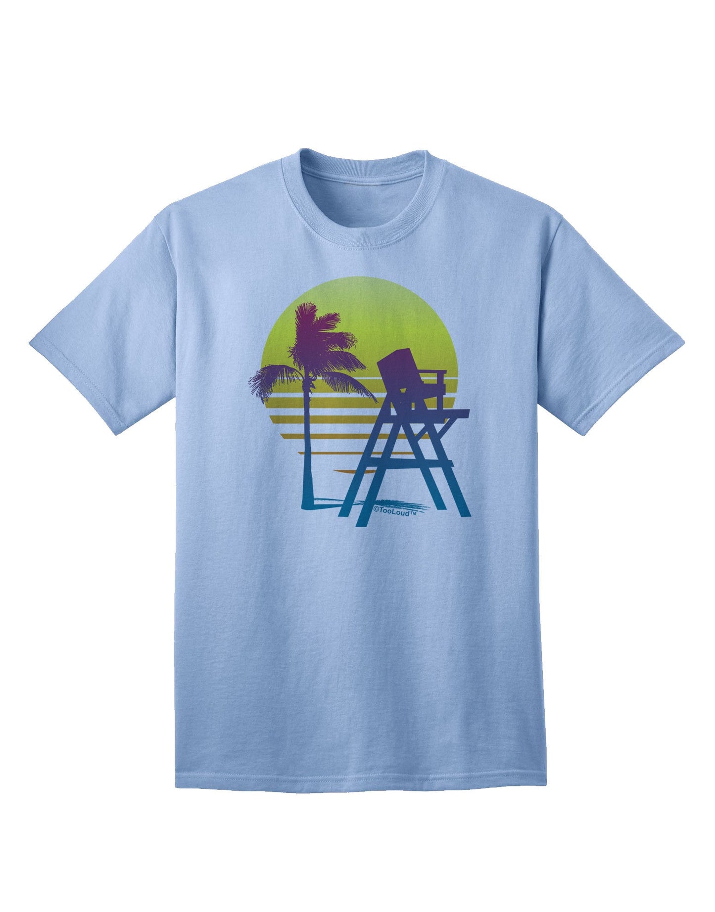 LA Beach Silhouette Letters - Premium Adult T-Shirt Collection-Mens T-shirts-TooLoud-Light-Blue-Small-Davson Sales