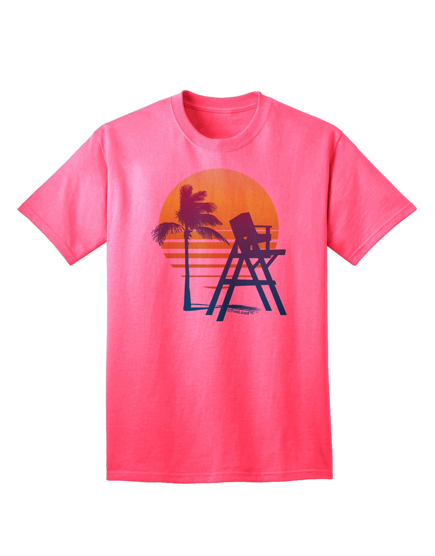 LA Beach Silhouette Letters - Premium Adult T-Shirt Collection-Mens T-shirts-TooLoud-Neon-Pink-Small-Davson Sales