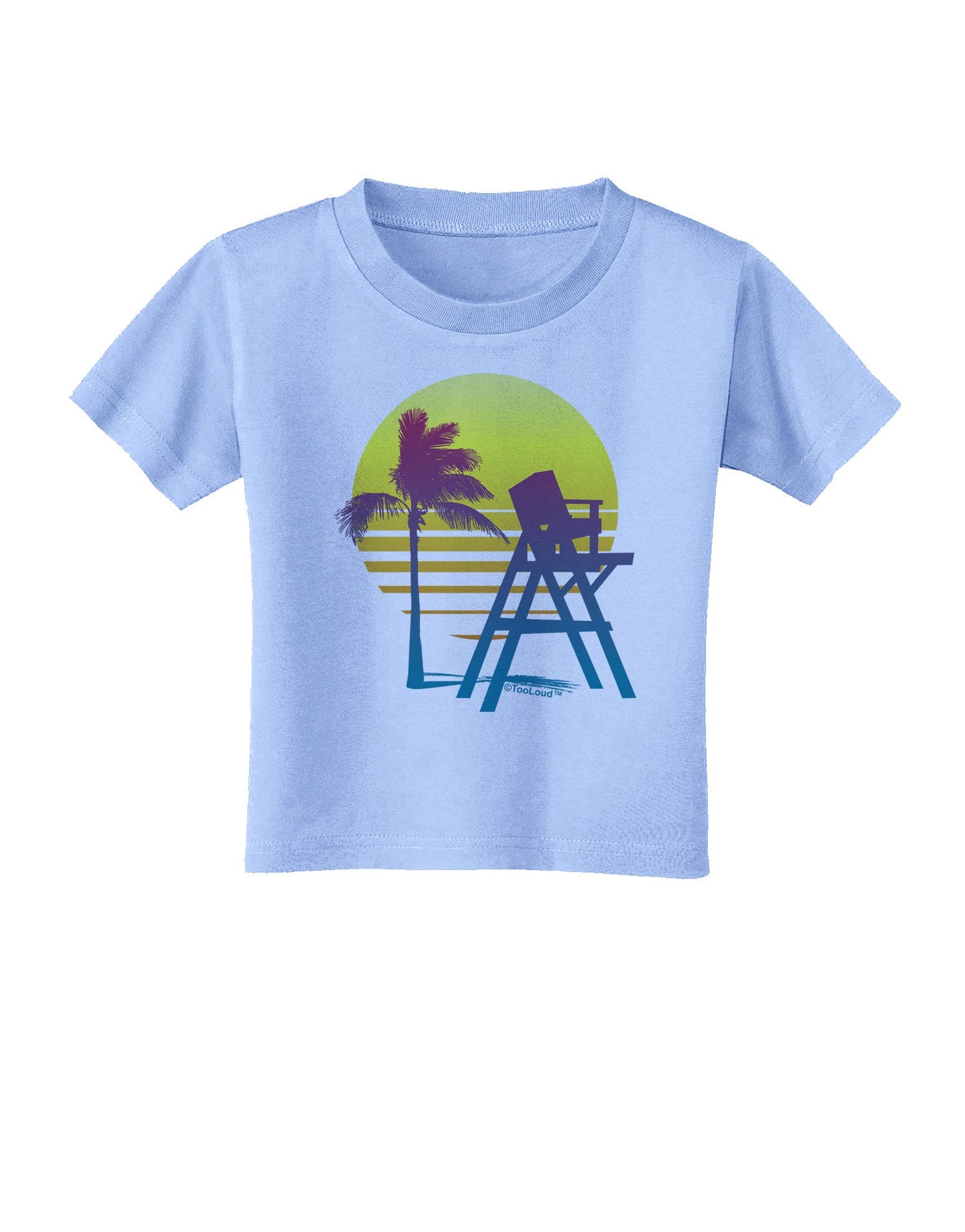 LA Beach Silhouette Letters Toddler T-Shirt-Toddler T-Shirt-TooLoud-Aquatic-Blue-2T-Davson Sales