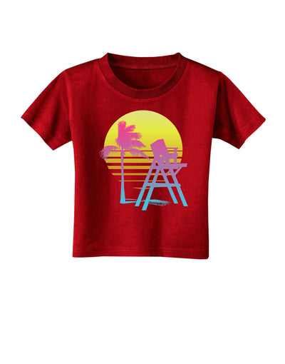 LA Beach Silhouette Letters Toddler T-Shirt Dark-Toddler T-Shirt-TooLoud-Red-2T-Davson Sales