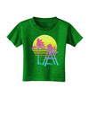 LA Beach Silhouette Letters Toddler T-Shirt Dark-Toddler T-Shirt-TooLoud-Clover-Green-2T-Davson Sales