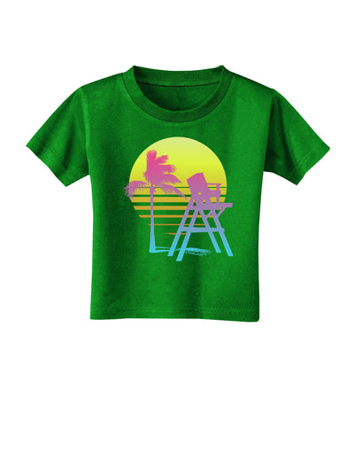 LA Beach Silhouette Letters Toddler T-Shirt Dark-Toddler T-Shirt-TooLoud-Clover-Green-2T-Davson Sales