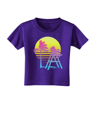 LA Beach Silhouette Letters Toddler T-Shirt Dark-Toddler T-Shirt-TooLoud-Purple-2T-Davson Sales