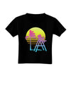 LA Beach Silhouette Letters Toddler T-Shirt Dark-Toddler T-Shirt-TooLoud-Black-2T-Davson Sales