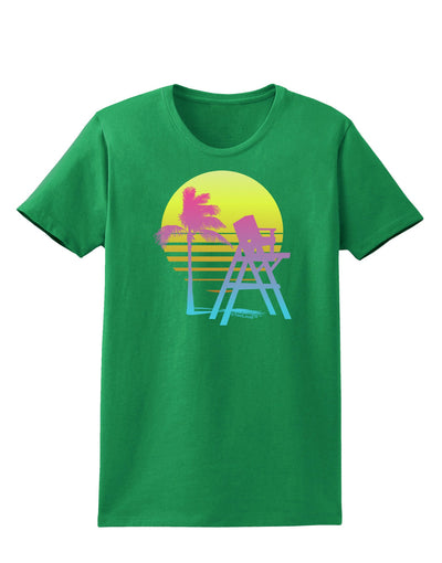 LA Beach Silhouette Letters Womens Dark T-Shirt-TooLoud-Kelly-Green-X-Small-Davson Sales