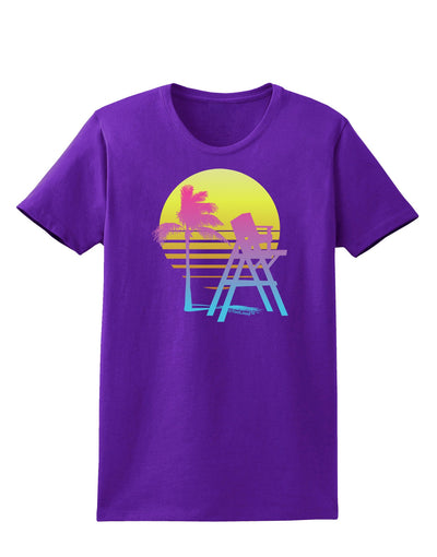 LA Beach Silhouette Letters Womens Dark T-Shirt-TooLoud-Purple-X-Small-Davson Sales