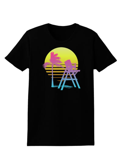 LA Beach Silhouette Letters Womens Dark T-Shirt-TooLoud-Black-X-Small-Davson Sales