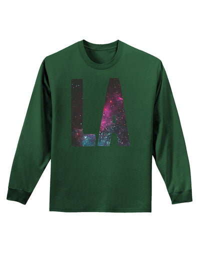 LA Outer Space Desgin Adult Long Sleeve Dark T-Shirt-TooLoud-Dark-Green-Small-Davson Sales