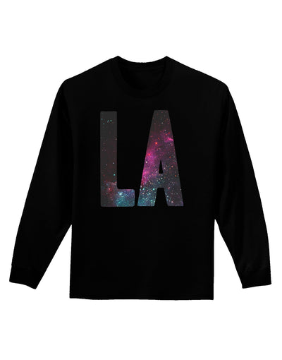 LA Outer Space Desgin Adult Long Sleeve Dark T-Shirt-TooLoud-Black-Small-Davson Sales