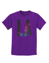 LA Outer Space Desgin Childrens Dark T-Shirt-Childrens T-Shirt-TooLoud-Purple-X-Small-Davson Sales