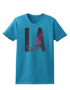 LA Outer Space Desgin Womens Dark T-Shirt-TooLoud-Turquoise-X-Small-Davson Sales