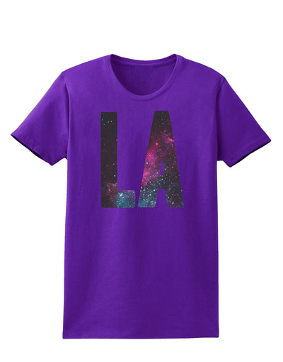 LA Outer Space Desgin Womens Dark T-Shirt-TooLoud-Purple-X-Small-Davson Sales