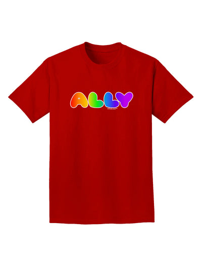 LGBT Ally Rainbow Text Adult Dark T-Shirt by TooLoud-Mens T-Shirt-TooLoud-Red-Small-Davson Sales