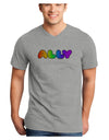 LGBT Ally Rainbow Text Adult V-Neck T-shirt by TooLoud-Mens V-Neck T-Shirt-TooLoud-HeatherGray-Small-Davson Sales