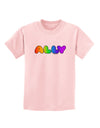 LGBT Ally Rainbow Text Childrens T-Shirt by TooLoud-Childrens T-Shirt-TooLoud-PalePink-X-Small-Davson Sales