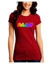 LGBT Ally Rainbow Text Juniors Crew Dark T-Shirt by TooLoud-T-Shirts Juniors Tops-TooLoud-Red-Juniors Fitted Small-Davson Sales