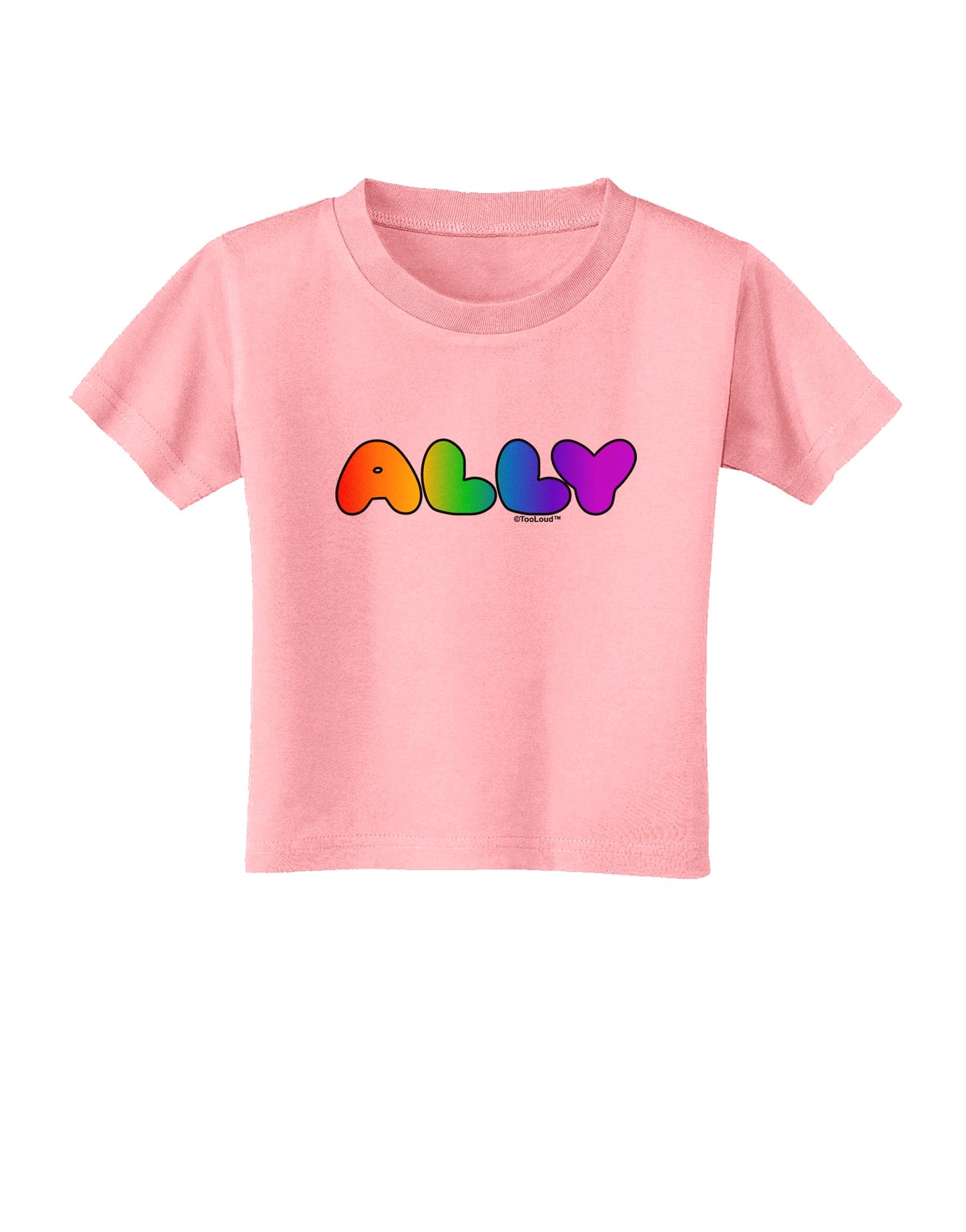 LGBT Ally Rainbow Text Toddler T-Shirt by TooLoud-Toddler T-Shirt-TooLoud-Candy-Pink-2T-Davson Sales