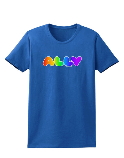 LGBT Ally Rainbow Text Womens Dark T-Shirt by TooLoud-Womens T-Shirt-TooLoud-Royal-Blue-X-Small-Davson Sales