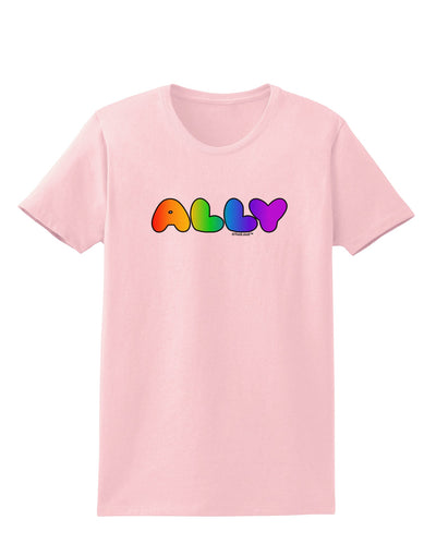 LGBT Ally Rainbow Text Womens T-Shirt by TooLoud-Womens T-Shirt-TooLoud-PalePink-X-Small-Davson Sales