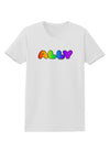 LGBT Ally Rainbow Text Womens T-Shirt by TooLoud-Womens T-Shirt-TooLoud-White-X-Small-Davson Sales