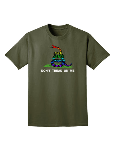 LGBT Freedom Rainbow Don't Tread on Me Adult Dark T-Shirt-Mens T-Shirt-TooLoud-Military-Green-Small-Davson Sales