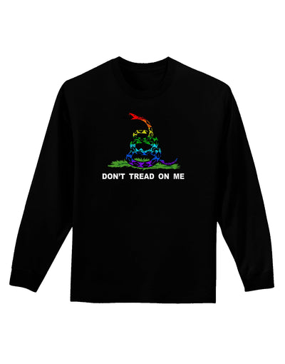 LGBT Freedom Rainbow Don't Tread on Me Adult Long Sleeve Dark T-Shirt-TooLoud-Black-Small-Davson Sales