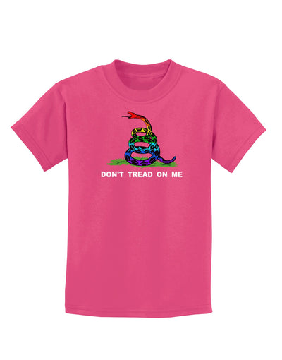 LGBT Freedom Rainbow Don't Tread on Me Childrens Dark T-Shirt-Childrens T-Shirt-TooLoud-Sangria-X-Small-Davson Sales