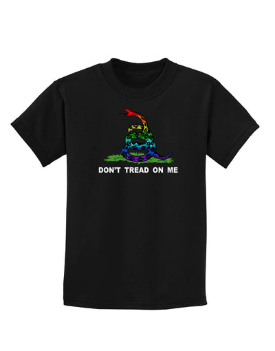 LGBT Freedom Rainbow Don't Tread on Me Childrens Dark T-Shirt-Childrens T-Shirt-TooLoud-Black-X-Small-Davson Sales