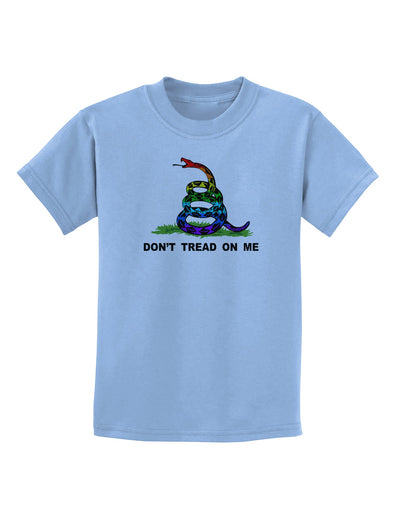 LGBT Freedom Rainbow Don't Tread on Me Childrens T-Shirt-Childrens T-Shirt-TooLoud-Light-Blue-X-Small-Davson Sales