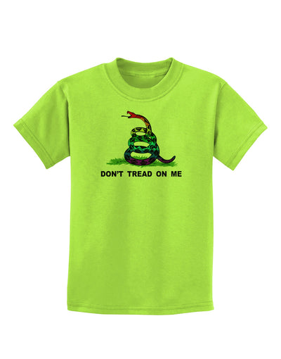 LGBT Freedom Rainbow Don't Tread on Me Childrens T-Shirt-Childrens T-Shirt-TooLoud-Lime-Green-X-Small-Davson Sales