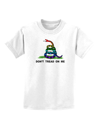 LGBT Freedom Rainbow Don't Tread on Me Childrens T-Shirt-Childrens T-Shirt-TooLoud-White-X-Small-Davson Sales