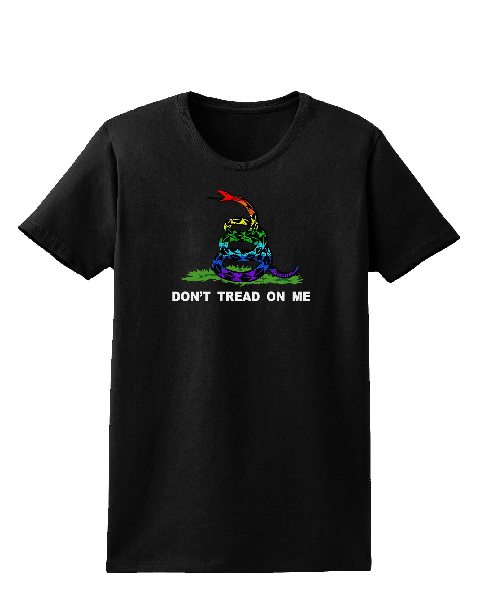 LGBT Freedom Rainbow Don't Tread on Me Womens Dark T-Shirt-Womens T-Shirt-TooLoud-Black-X-Small-Davson Sales