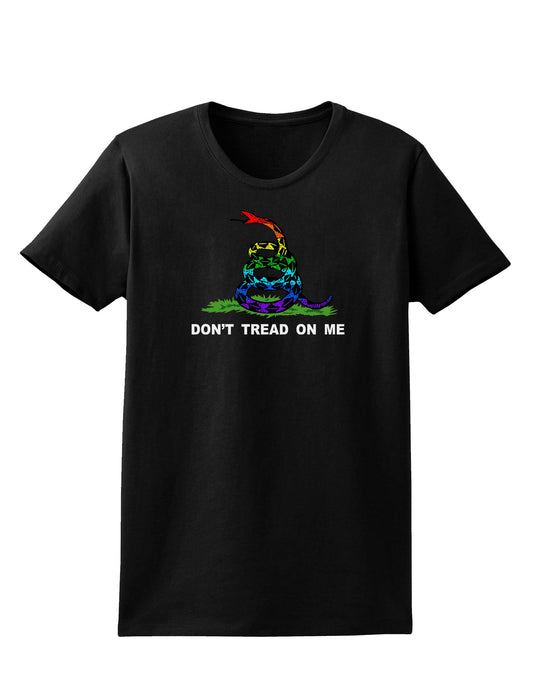 LGBT Freedom Rainbow Don't Tread on Me Womens Dark T-Shirt-Womens T-Shirt-TooLoud-Black-X-Small-Davson Sales