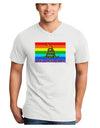 LGBT Rainbow Gadsden Flag Freedom Adult V-Neck T-shirt-Mens V-Neck T-Shirt-TooLoud-White-Small-Davson Sales