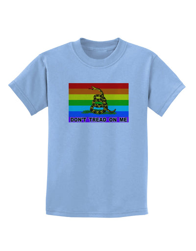 LGBT Rainbow Gadsden Flag Freedom Childrens T-Shirt-Childrens T-Shirt-TooLoud-Light-Blue-X-Small-Davson Sales