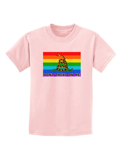 LGBT Rainbow Gadsden Flag Freedom Childrens T-Shirt-Childrens T-Shirt-TooLoud-PalePink-X-Small-Davson Sales