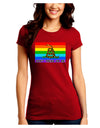 LGBT Rainbow Gadsden Flag Freedom Juniors Crew Dark T-Shirt-T-Shirts Juniors Tops-TooLoud-Red-Juniors Fitted Small-Davson Sales