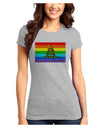 LGBT Rainbow Gadsden Flag Freedom Juniors T-Shirt-Womens Juniors T-Shirt-TooLoud-Ash-Gray-Juniors Fitted XS-Davson Sales