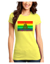 LGBT Rainbow Gadsden Flag Freedom Juniors T-Shirt-Womens Juniors T-Shirt-TooLoud-Yellow-Juniors Fitted XS-Davson Sales