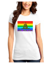 LGBT Rainbow Gadsden Flag Freedom Juniors T-Shirt-Womens Juniors T-Shirt-TooLoud-White-Juniors Fitted XS-Davson Sales