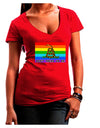 LGBT Rainbow Gadsden Flag Freedom Juniors V-Neck Dark T-Shirt-Womens V-Neck T-Shirts-TooLoud-Red-Small-Davson Sales