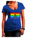 LGBT Rainbow Gadsden Flag Freedom Juniors V-Neck Dark T-Shirt-Womens V-Neck T-Shirts-TooLoud-Royal-Blue-Small-Davson Sales