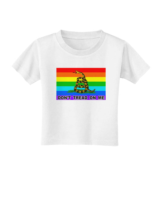 LGBT Rainbow Gadsden Flag Freedom Toddler T-Shirt-Toddler T-Shirt-TooLoud-White-2T-Davson Sales