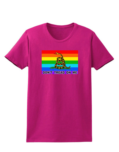 LGBT Rainbow Gadsden Flag Freedom Womens Dark T-Shirt-Womens T-Shirt-TooLoud-Hot-Pink-Small-Davson Sales