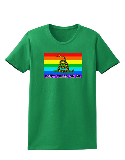 LGBT Rainbow Gadsden Flag Freedom Womens Dark T-Shirt-Womens T-Shirt-TooLoud-Kelly-Green-X-Small-Davson Sales