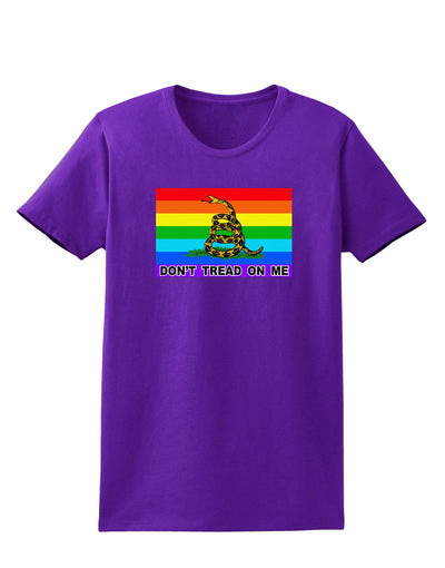 LGBT Rainbow Gadsden Flag Freedom Womens Dark T-Shirt-Womens T-Shirt-TooLoud-Purple-X-Small-Davson Sales