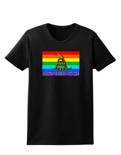 LGBT Rainbow Gadsden Flag Freedom Womens Dark T-Shirt-Womens T-Shirt-TooLoud-Black-X-Small-Davson Sales