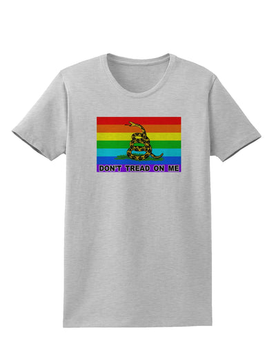 LGBT Rainbow Gadsden Flag Freedom Womens T-Shirt-Womens T-Shirt-TooLoud-AshGray-X-Small-Davson Sales