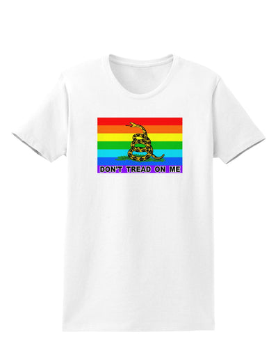 LGBT Rainbow Gadsden Flag Freedom Womens T-Shirt-Womens T-Shirt-TooLoud-White-X-Small-Davson Sales