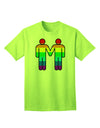 LGBTQ+ Pride Men's Adult T-Shirt featuring Rainbow Hand-Holding Design-Mens T-shirts-TooLoud-Neon-Green-Small-Davson Sales